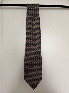Geoffrey Beene Vintage Men's Tie | Brown & Blue | 100% silk